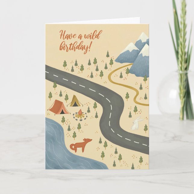 For Him or Her Adventurers Birthday Card (Front)