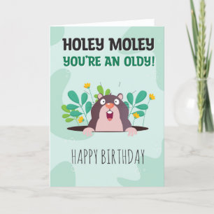 For Him or Her Funny Holey Moley Birthday Card
