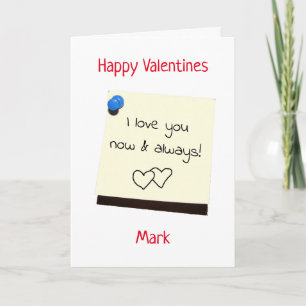 For him post it love note valentines card