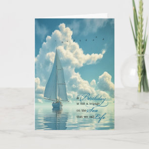 for Him Sailing Nautical Theme Masculine Birthday Card