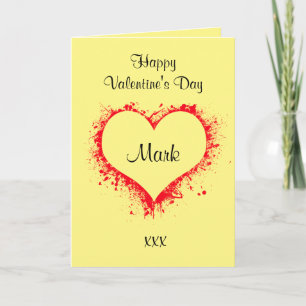 For him yellow valentines card