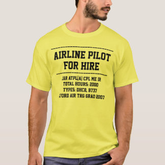 for hire pilot customise CV t-shirt