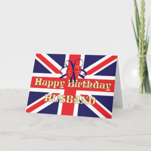 For husband, a Birthday card with a Union Jack