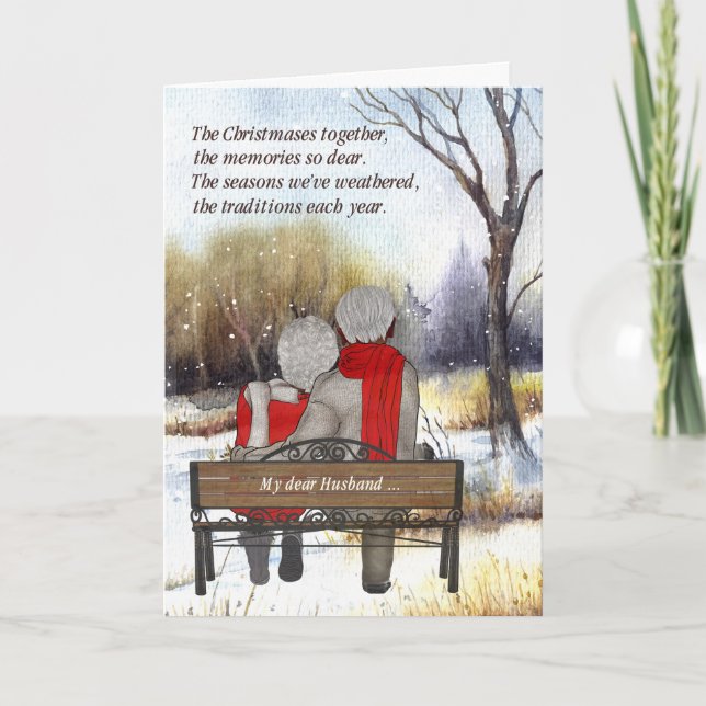 for Husband African American Senior Citizen Couple Holiday Card (Front)