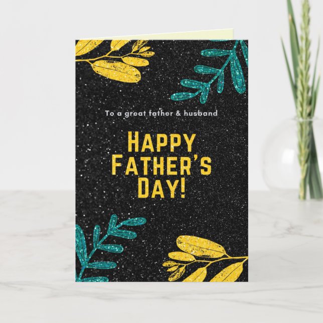 For Husband Father's Day Glitter Card (Front)