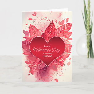 for Husband Heart and Botanicals Valentine's Day Holiday Card