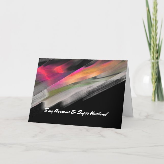 For Husband on Father's Day Abstract Painting Card (Front)
