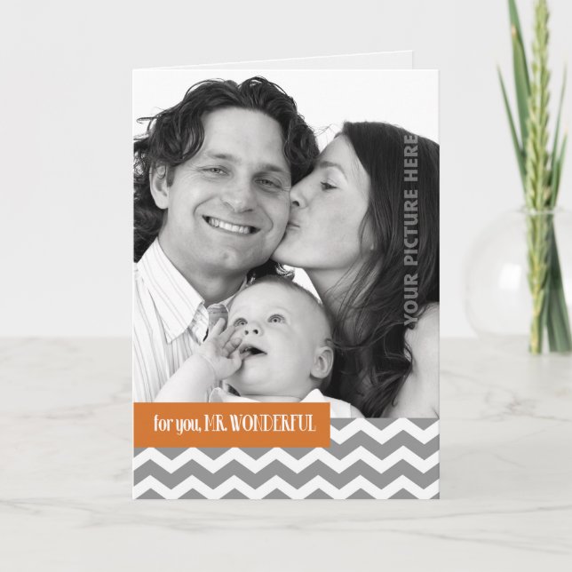 For Husband on Father's Day Custom Photo Card (Front)