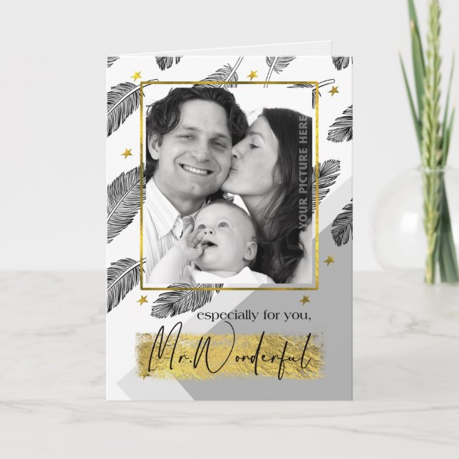 For Husband on Father's Day Custom Photo Card (Front)
