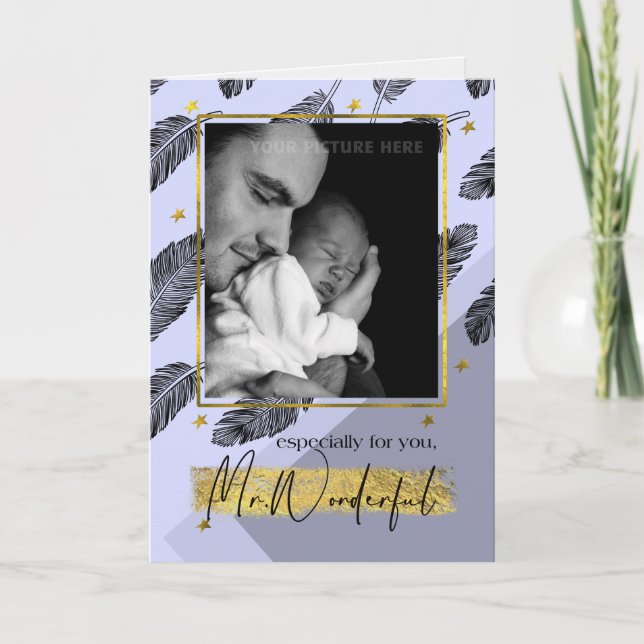 For Husband on Father's Day Custom Photo Card (Front)