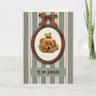 For Husband on Father's Day Cute Teddy Bears Card