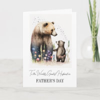 For Husband on Father's Day Watercolor Bears