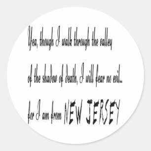 For I Am From New Jersey Sticker