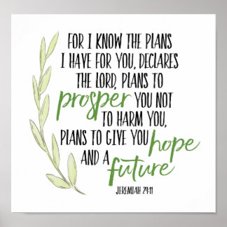 For I know the Plans I have for you Print