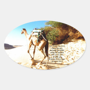 For I know the plans I have .... Jeremiah 29:11 Oval Sticker