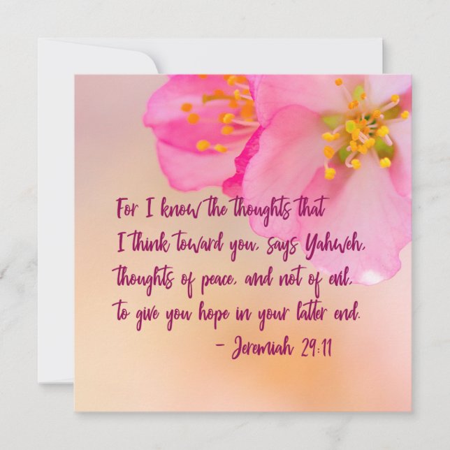 For I Know The Thoughts Christian Floral (Front)