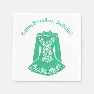 For Irish Dancers Green Dancing Dress Custom Party Napkin