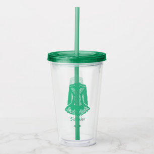 For Irish Dancers Green Dancing Dress Personalised Acrylic Tumbler