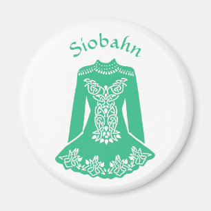 For Irish Dancers Green Dancing Dress Personalized Magnet