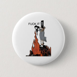 For It Funny - Witch Is Burning In Flames Girl Smo 6 Cm Round Badge