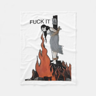 For It Funny - Witch Is Burning In Flames Girl Smo Fleece Blanket