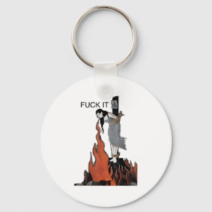 For It Funny - Witch Is Burning In Flames Girl Smo Key Ring