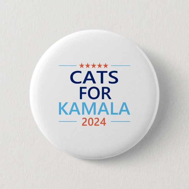 For Kamala Harris 2024 Childless Cat Lady Jd Vance 6 Cm Round Badge (Front)