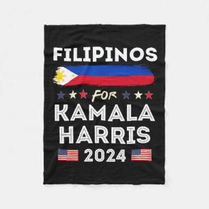 For Kamala Harris 2024 Philippines Flag Patriotic Fleece Blanket