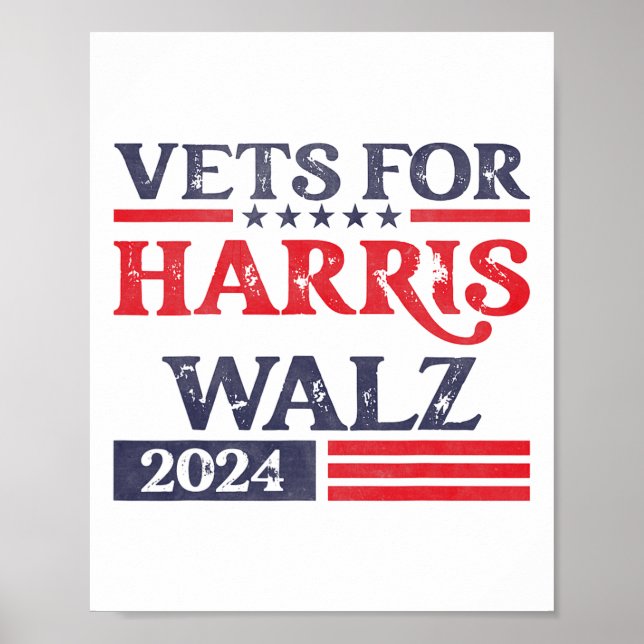 For Kamala Harris Tim Walz Veterans For Harris  Poster (Front)