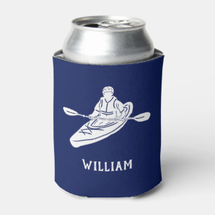 For Kayakers Personalised Navy Blue Kayak Can Cooler
