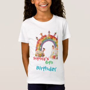 For kids birthday Children's Party Floral Rainbow T-Shirt