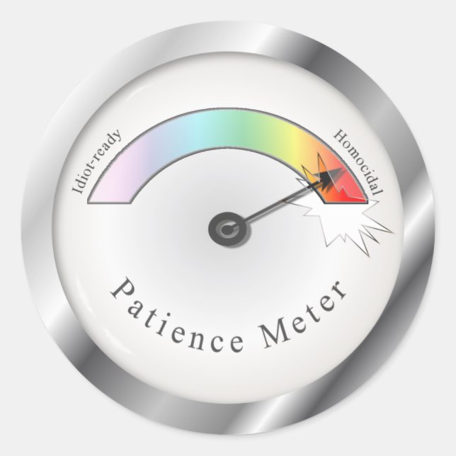 For Laughs Stickers with Broken Patience Metre (Front)
