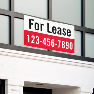 For Lease Big Digits Phone Number Red White Black  Banner