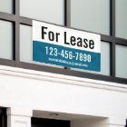 For Lease Blue White and Black Text Phone Number