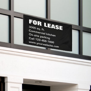 For Lease White and Black Property Management Text Banner