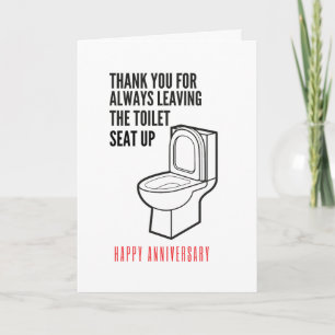 For Leaving Toilet Seat Up Happy Anniversary Holiday Card