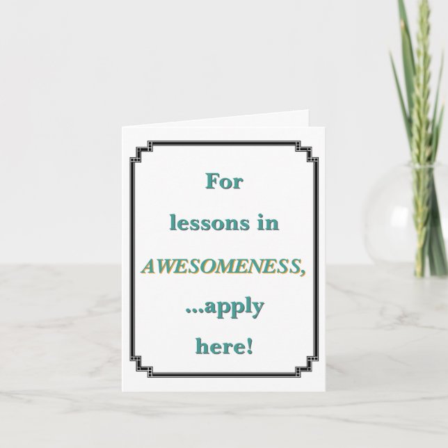 For Lessons in Awesomeness Note Card (Front)