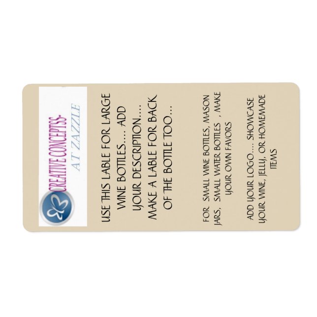 FOR LG.,   SMALL WINE BOTTLES,  JARS,  SMALL WATER (Front)