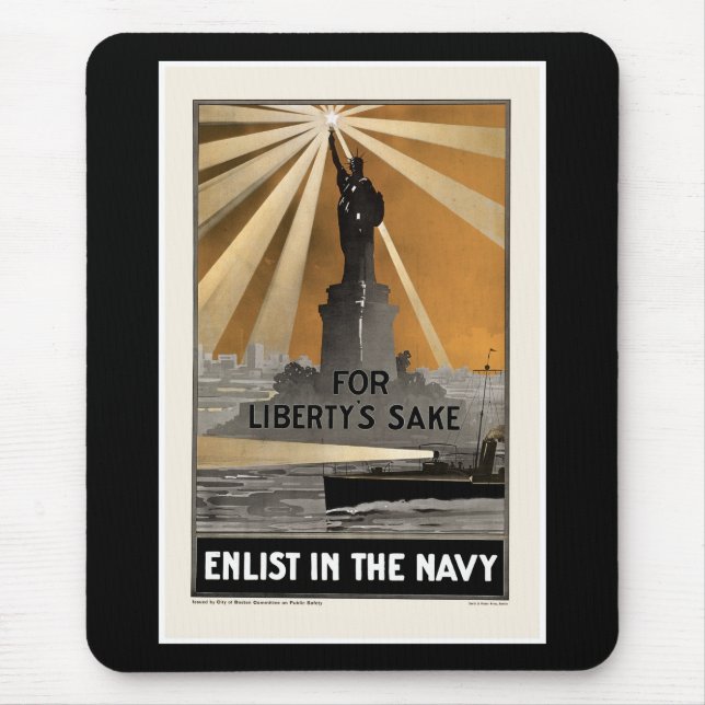For Liberty's Sake ~ Enlist in the Navy Mouse Mat (Front)