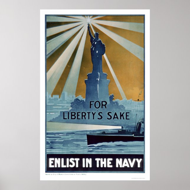 For Liberty's Sake, Enlist in the Navy (US02181A) Poster (Front)