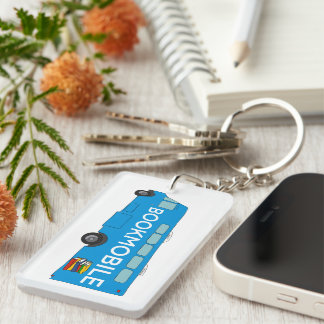 For Librarians, Book Lovers, Bookmobile Graphic Key Ring