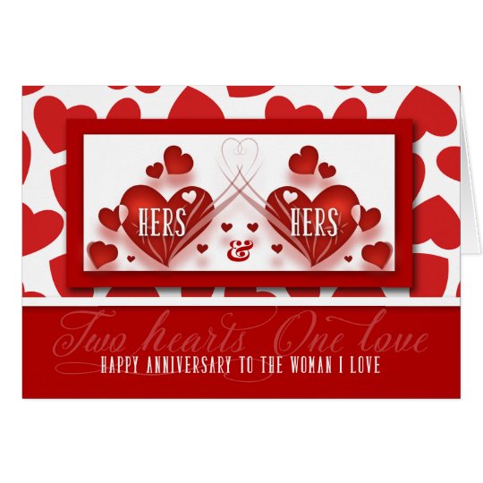 for Life Partner Two Hearts Wedding Anniversary Card
