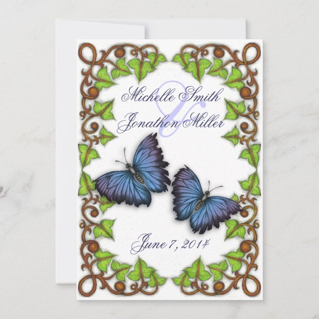 For Love and Butterflies Invitation (Front)