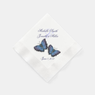 For Love and Purple and Blue Butterflies Napkins