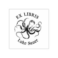 for Luke octopus ex libris stamp
