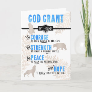 for Male Friend Fighting Cancer Blue Prayer Card