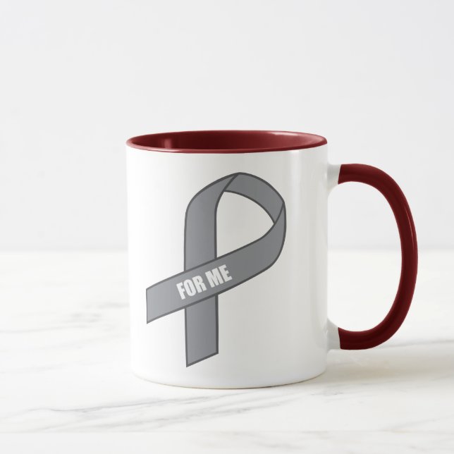 For Me (Grey / Silver Awareness Ribbon) Mug (Right)