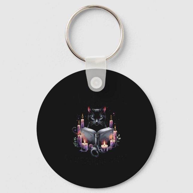 For Me Off I39m Reading Smut Black Cat Book Lover  Key Ring (Front)