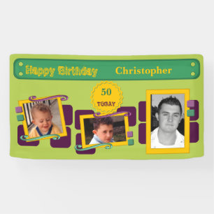 For men 50th add photos name green party banner