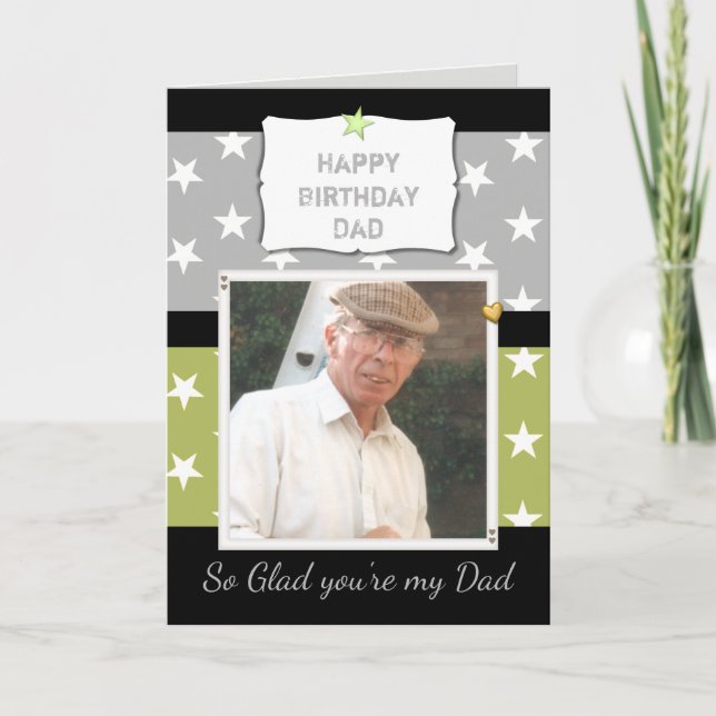 For men Dad Birthday Photo greeting Card (Front)